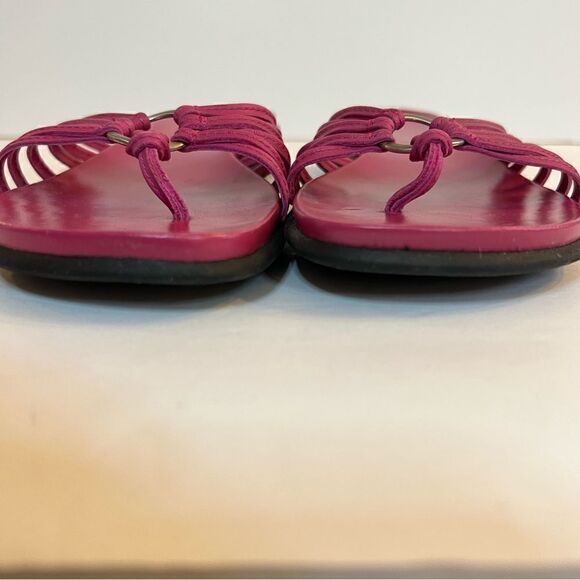 NWOB Madeline Shauna sandals flip flop size 7M pink leather summer - Picture 7 of 9